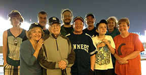 Roy Tietze celebrates his 90th birthday at a Yankee game