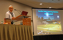 Dr. Stan the Stats Man speaks at the 2016 Joint Math Convention in Seattle.